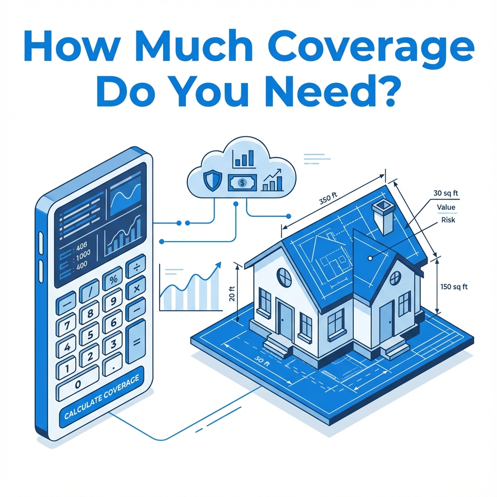 Calculator and 3D house blueprint