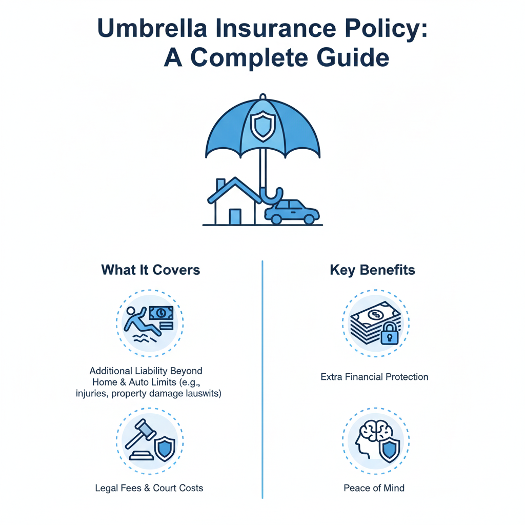 Person holding a giant umbrella over a house